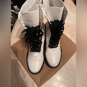 White combat Boots size 8
